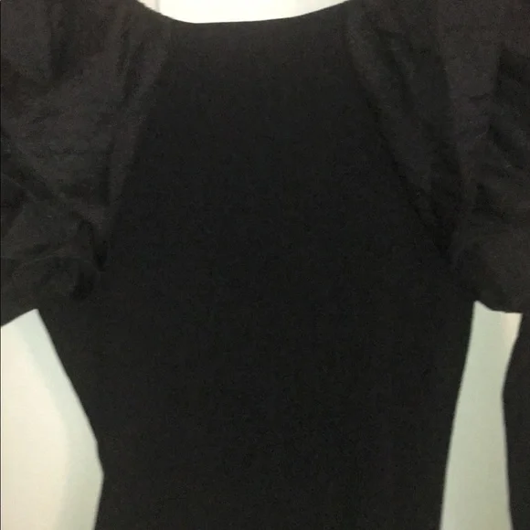 ZARA Limited Edition Black Dramatic Tulle Sleeve Floral Wrap Sweater Top - Picture 4 of 7
